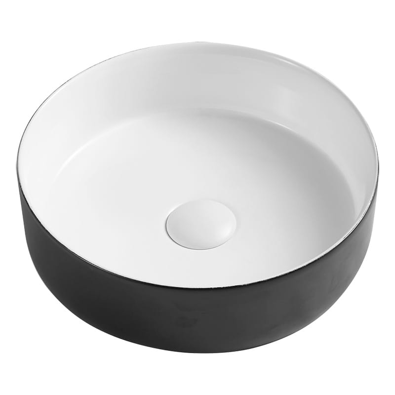 Rose B&W Matt basin 15 Rose Black Matt